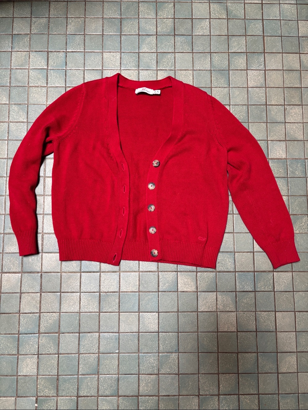 Vineyard Vines Red V-Neck Button Cardigan